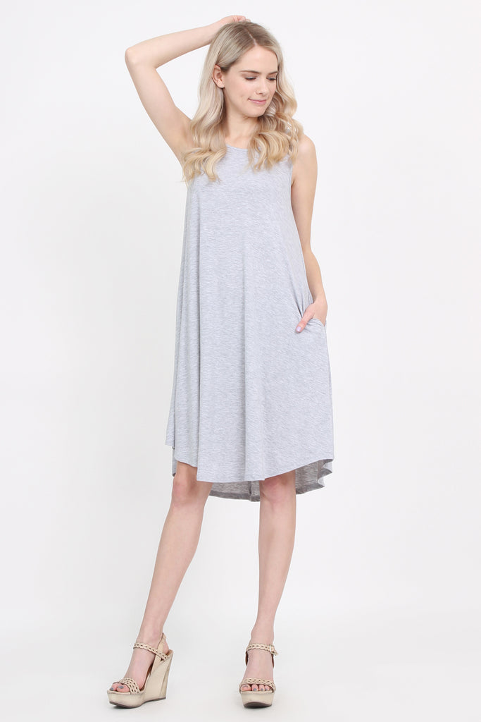 Sleeveless Pocket Swing Dress
