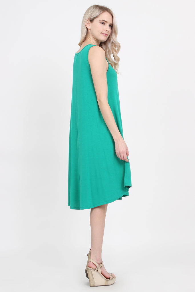 Sleeveless Pocket Swing Dress