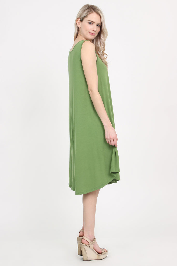 Sleeveless Pocket Swing Dress