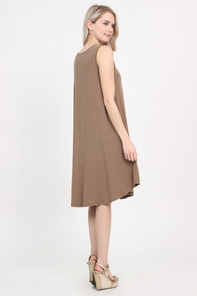 Sleeveless Pocket Swing Dress