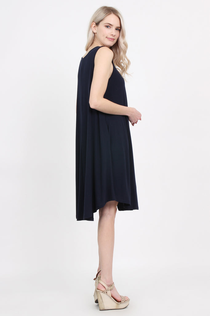 Sleeveless Pocket Swing Dress