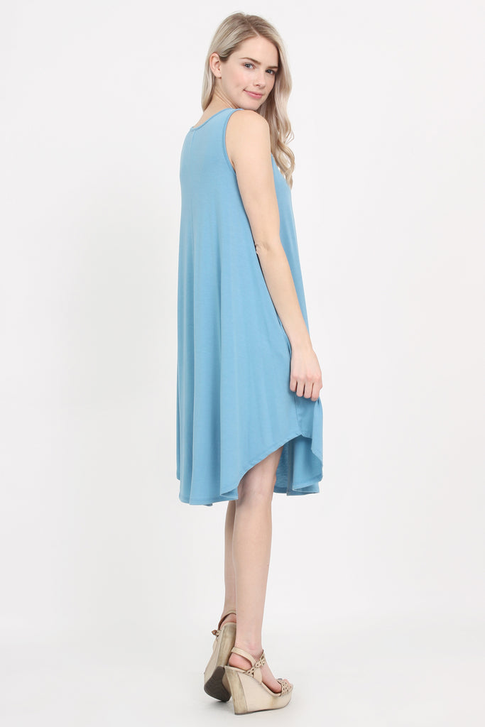 Sleeveless Pocket Swing Dress
