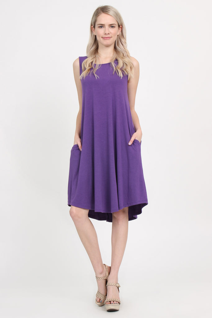 Sleeveless Pocket Swing Dress