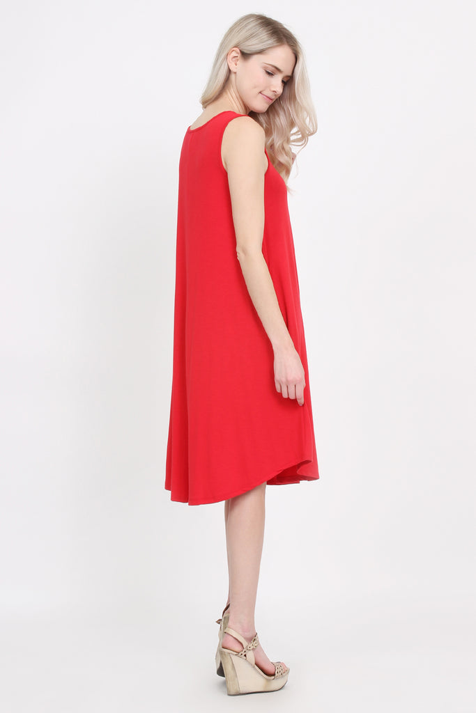 Sleeveless Pocket Swing Dress