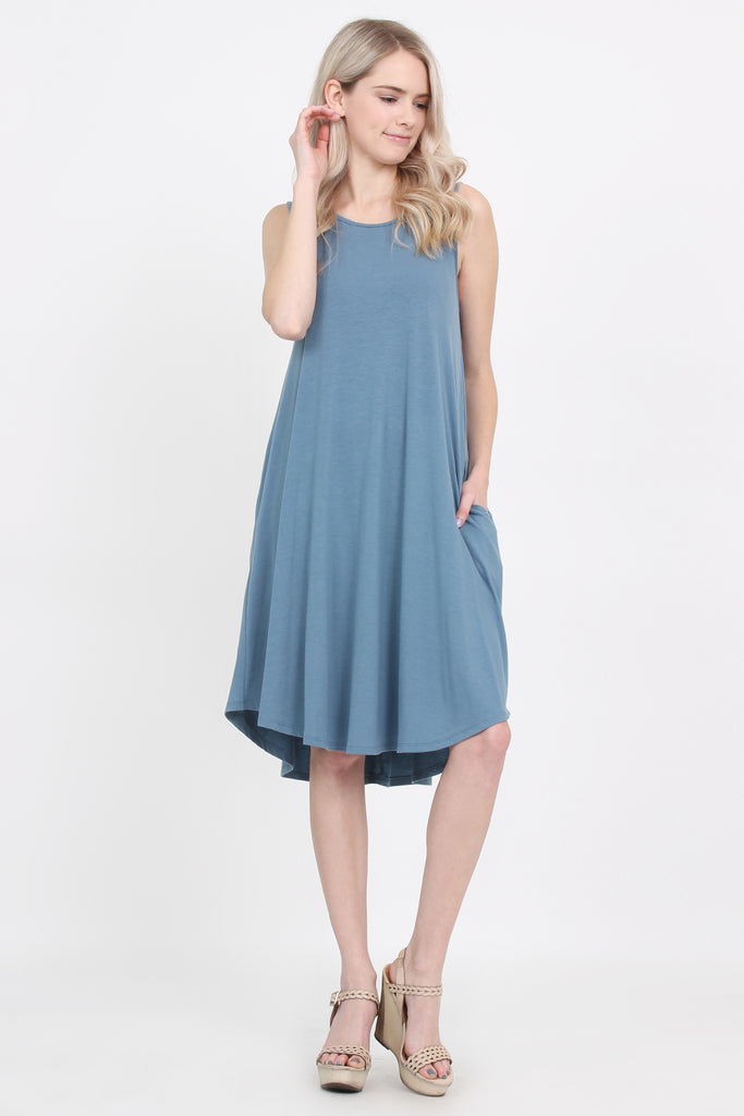 Sleeveless Pocket Swing Dress