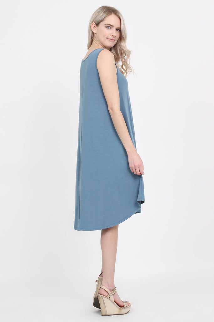 Sleeveless Pocket Swing Dress