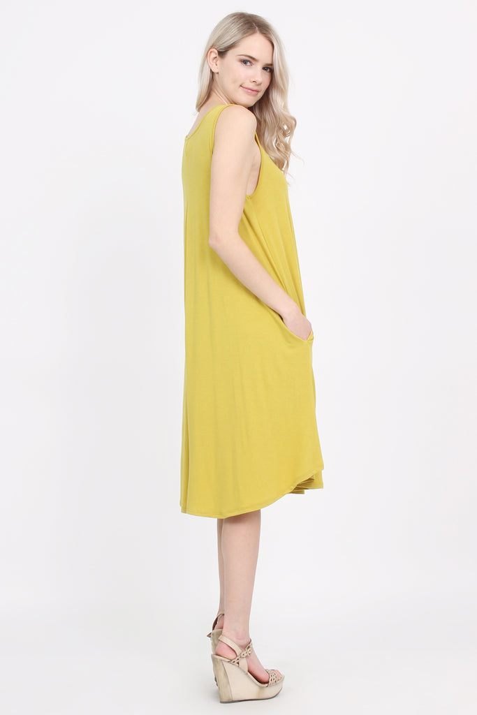 Sleeveless Pocket Swing Dress