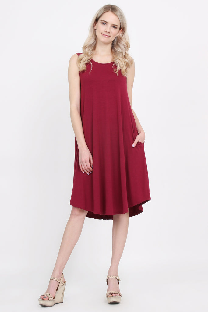 Sleeveless Pocket Swing Dress