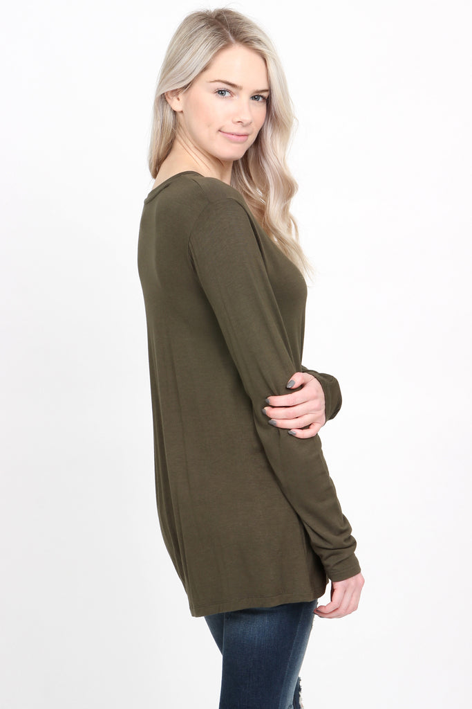 Premium Long Sleeved V-Neck Top