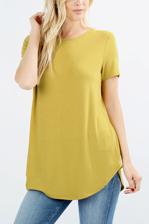 Short Sleeved Round Neck Boyfriend Tunic