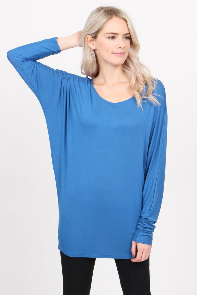 Long Sleeve Dolman Off-Shoulder Top