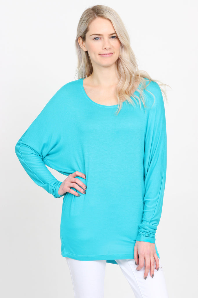 Long Sleeve Dolman Off-Shoulder Top