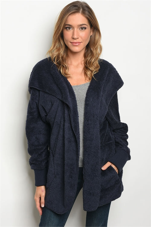 Hooded Fleece Pocket Jacket