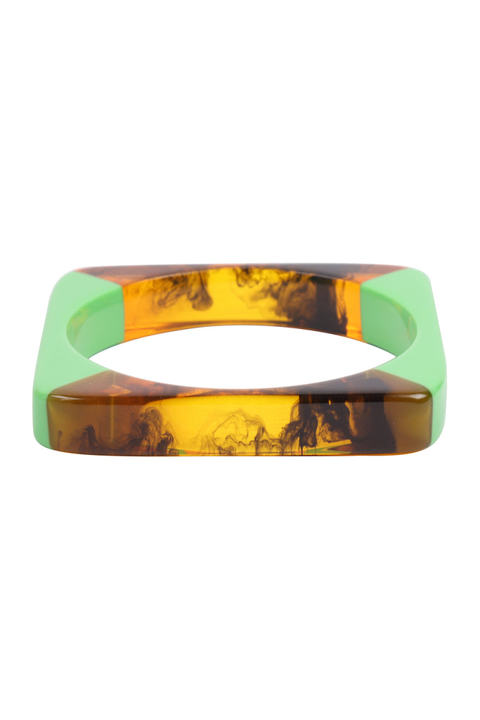 SQUARE RESIN CAST BANGLE BRACELET