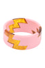 ZIGZAG TWO TONE ACETATE BANGLE BRACELET