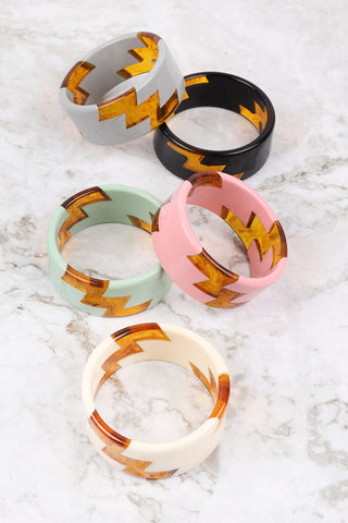 SQUARE RESIN CAST BANGLE BRACELET