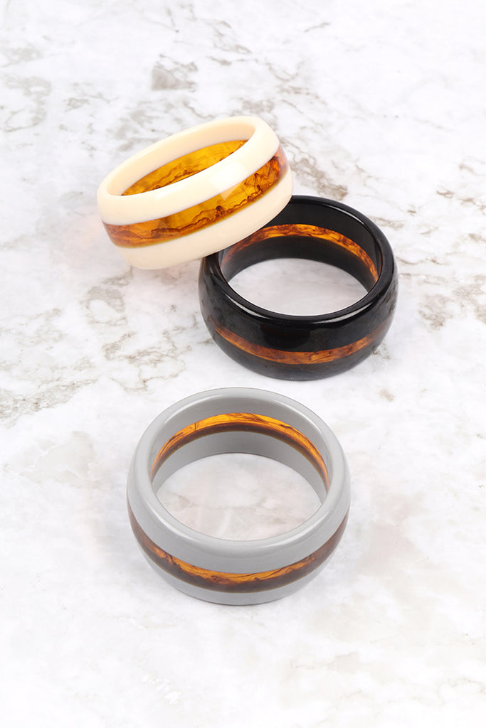 SB5171 - TWO TONE ACETATE BANGLE BRACELET