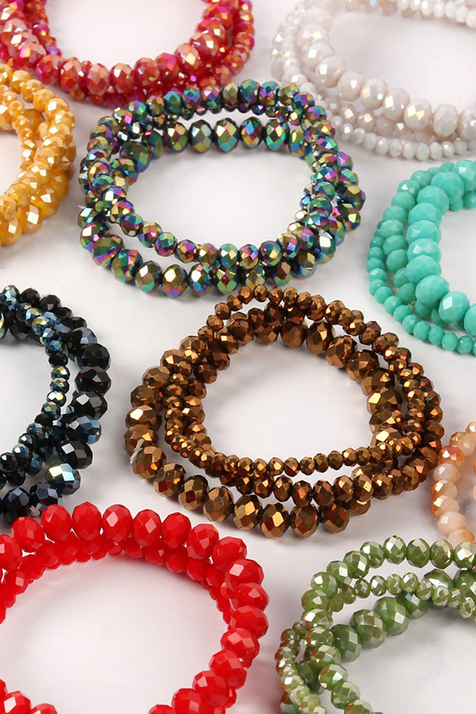 THREE STACKABLE RONDELLE BRACELET SET