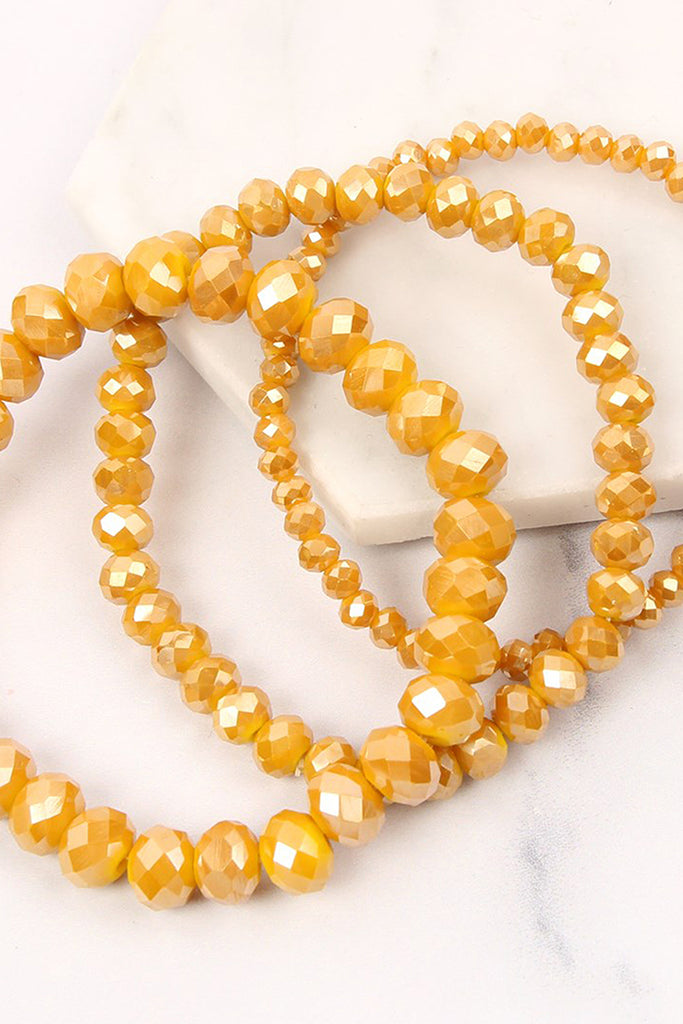THREE STACKABLE RONDELLE BRACELET SET