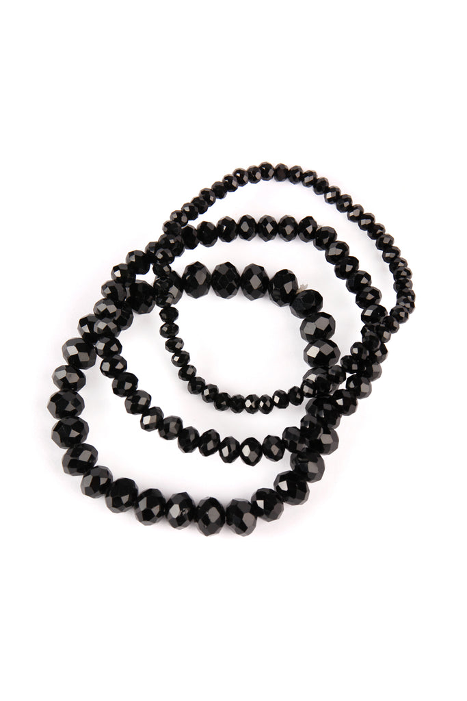 THREE STACKABLE RONDELLE BRACELET SET
