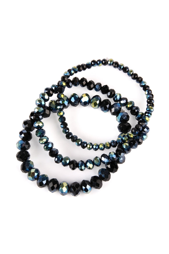 THREE STACKABLE RONDELLE BRACELET SET