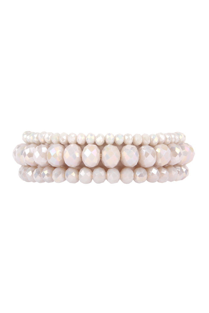 THREE STACKABLE RONDELLE BRACELET SET