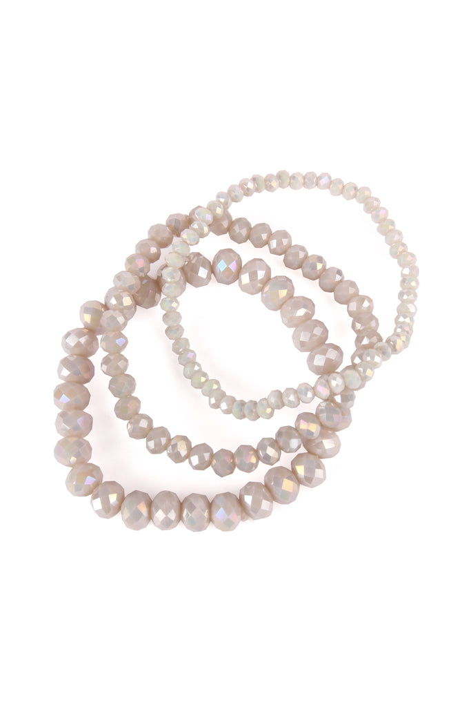 THREE STACKABLE RONDELLE BRACELET SET