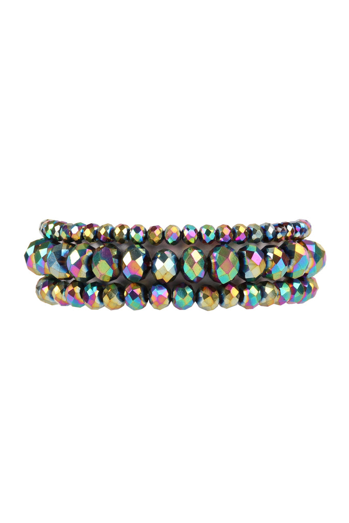 THREE STACKABLE RONDELLE BRACELET SET