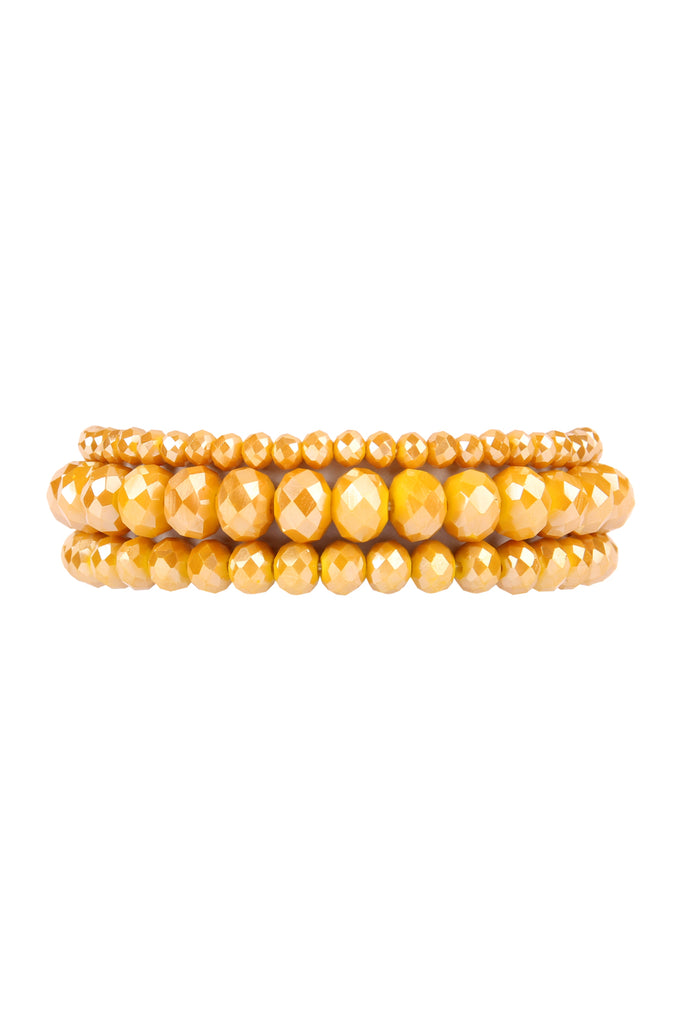 THREE STACKABLE RONDELLE BRACELET SET