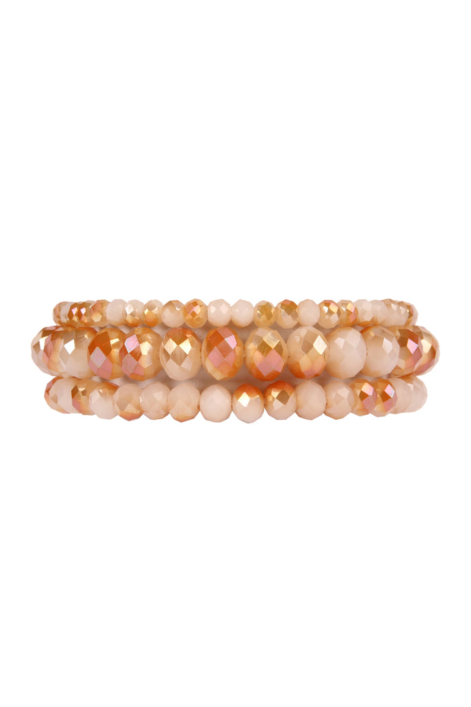 THREE STACKABLE RONDELLE BRACELET SET