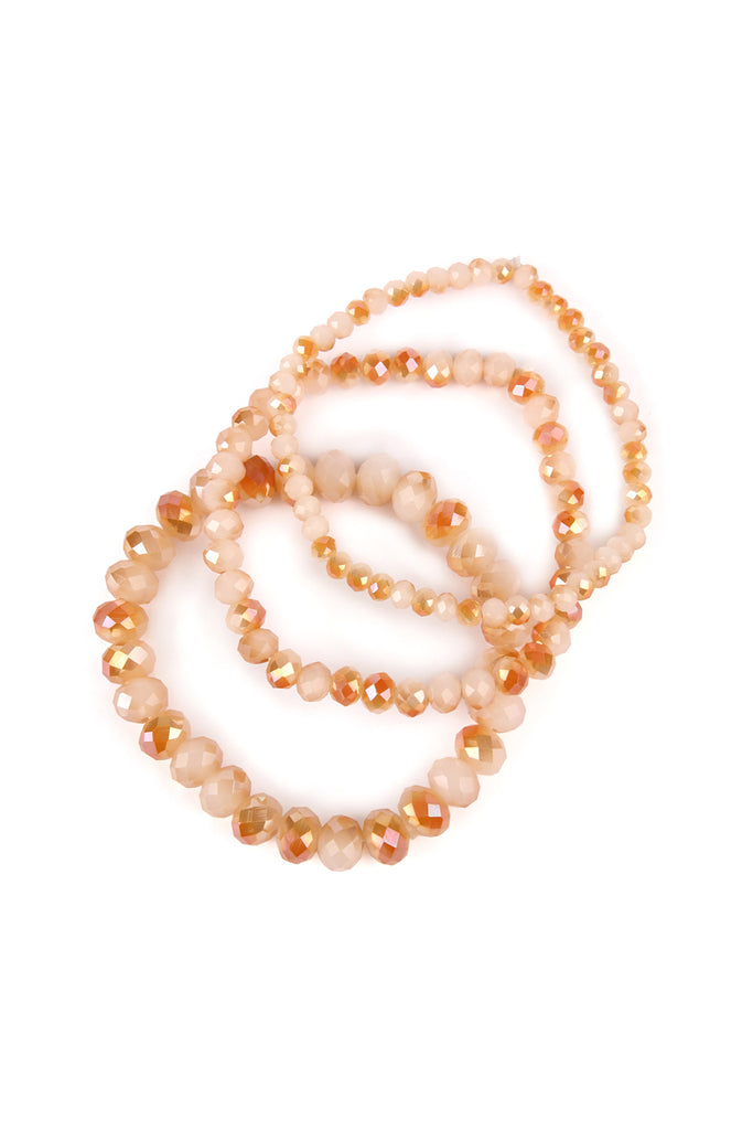 THREE STACKABLE RONDELLE BRACELET SET