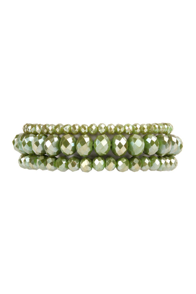 THREE STACKABLE RONDELLE BRACELET SET