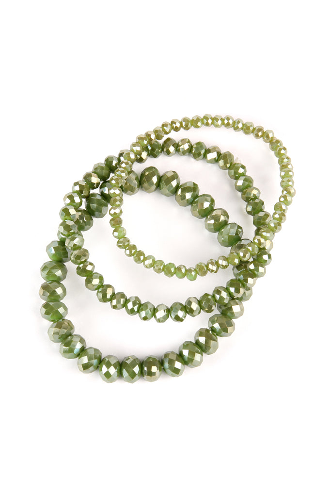 THREE STACKABLE RONDELLE BRACELET SET