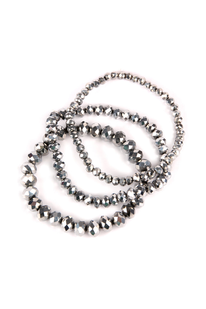 THREE STACKABLE RONDELLE BRACELET SET