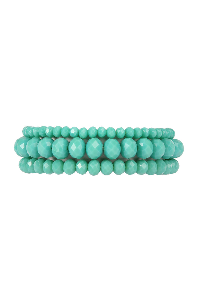 THREE STACKABLE RONDELLE BRACELET SET