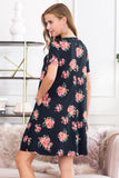 Short Sleeve Floral Swing Pocket Dress