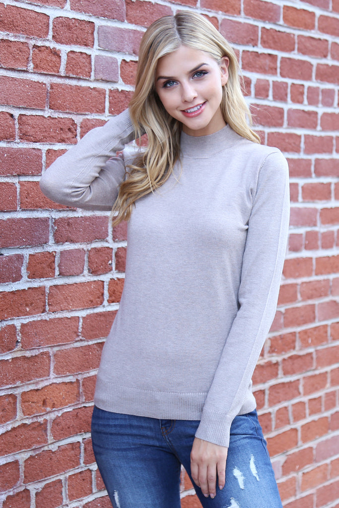 Mock Neck Pull Over Sweater