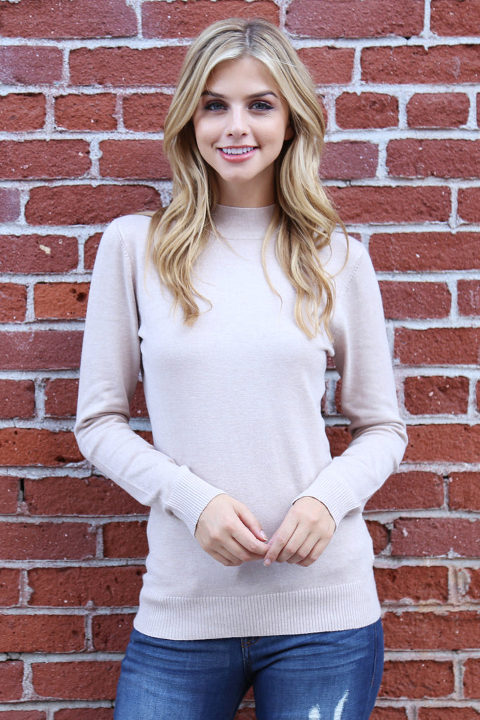 Mock Neck Pull Over Sweater