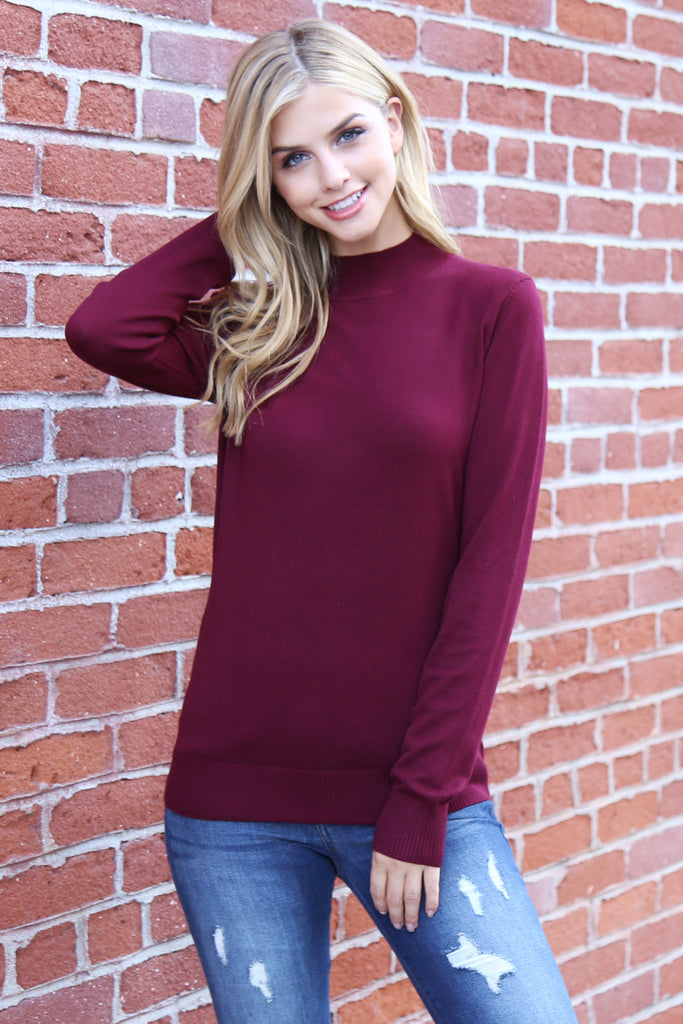 Mock Neck Pull Over Sweater