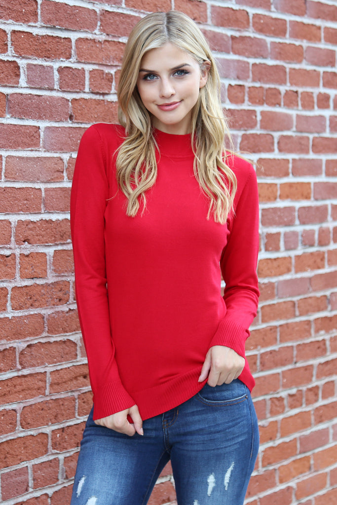 Mock Neck Pull Over Sweater