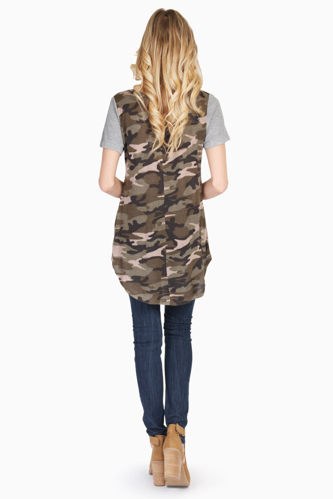 Military Camouflage Pocket Detail Tunic