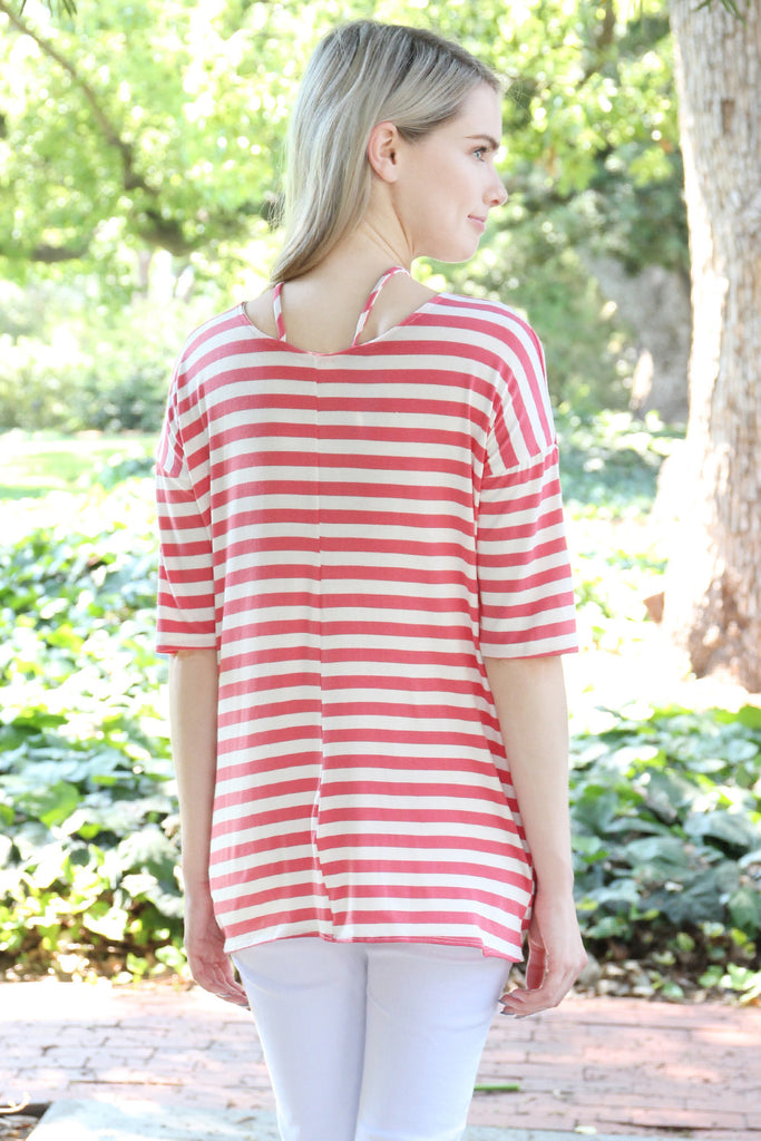 Striped Criss Cross Knot Tunic