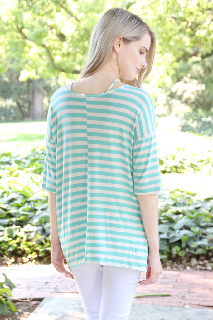 Striped Criss Cross Knot Tunic