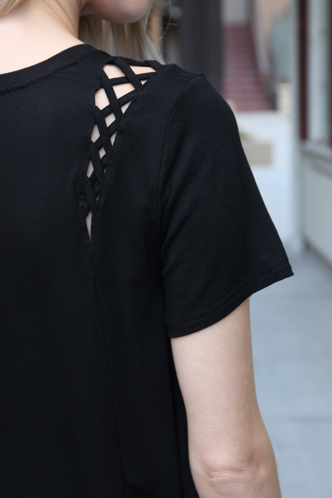 Short Sleeve Braid Detail Top