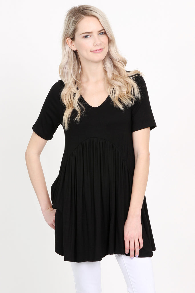 V-Neck Baby Doll Tunic