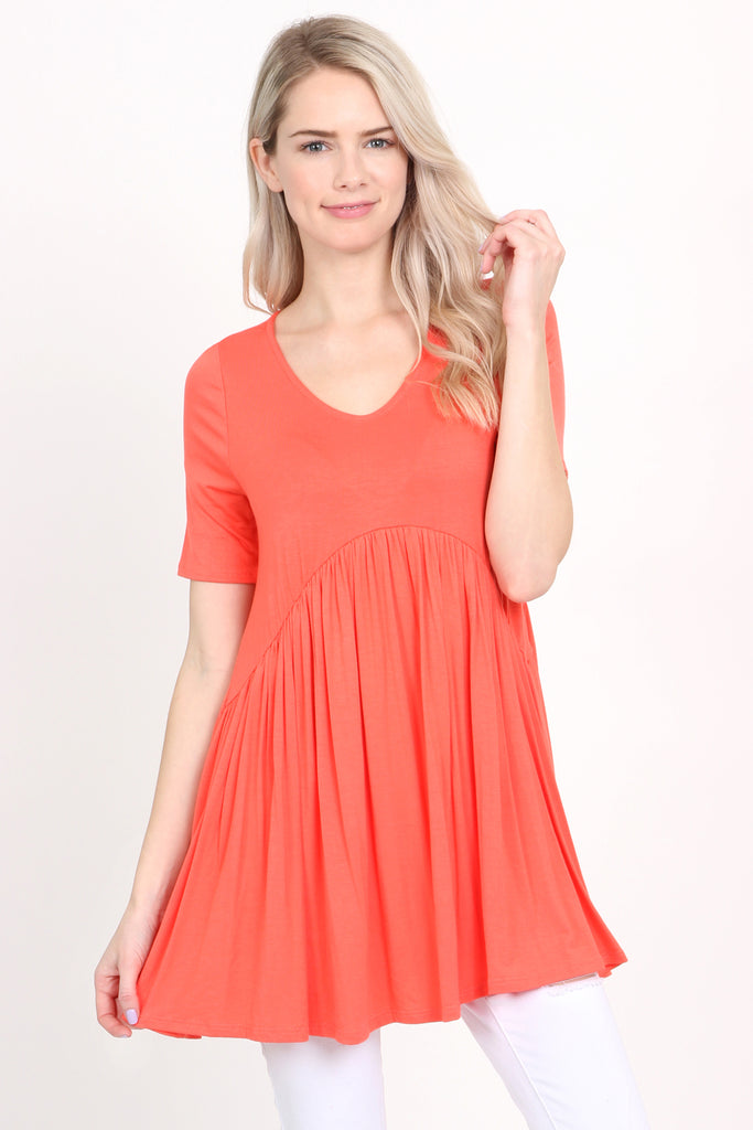 V-Neck Baby Doll Tunic