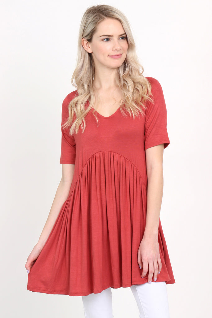 V-Neck Baby Doll Tunic