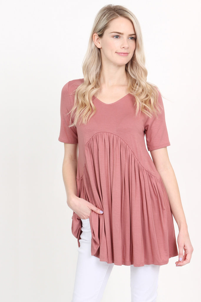 V-Neck Baby Doll Tunic