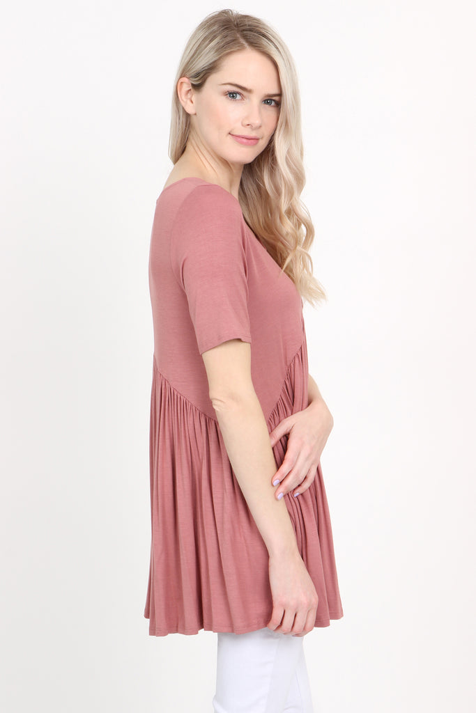 V-Neck Baby Doll Tunic