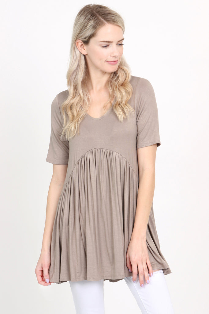 V-Neck Baby Doll Tunic